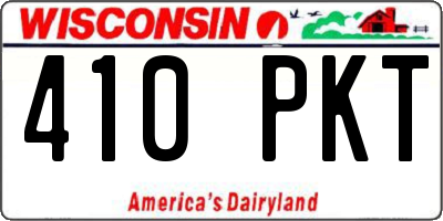 WI license plate 410PKT