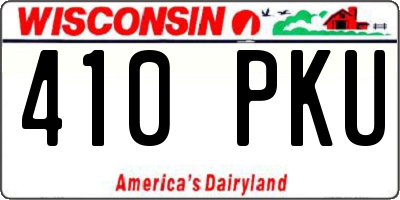 WI license plate 410PKU