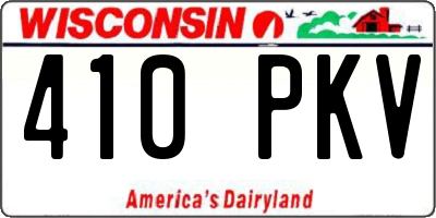 WI license plate 410PKV