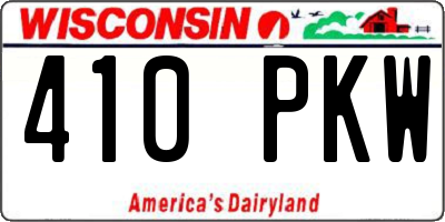 WI license plate 410PKW