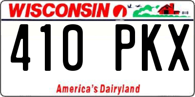 WI license plate 410PKX