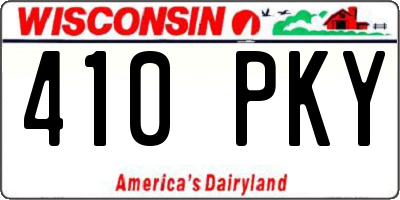 WI license plate 410PKY