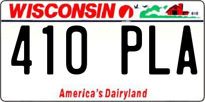 WI license plate 410PLA