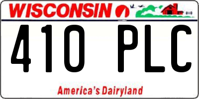WI license plate 410PLC