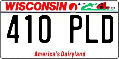 WI license plate 410PLD