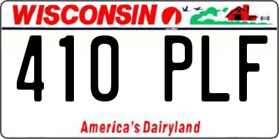 WI license plate 410PLF