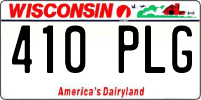 WI license plate 410PLG