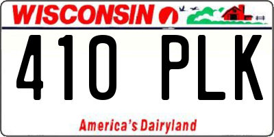 WI license plate 410PLK