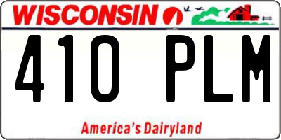 WI license plate 410PLM