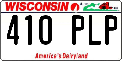 WI license plate 410PLP