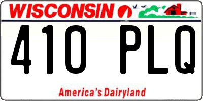 WI license plate 410PLQ