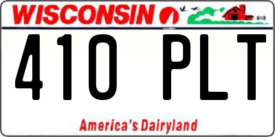 WI license plate 410PLT