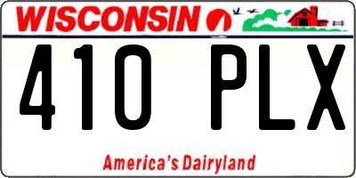 WI license plate 410PLX