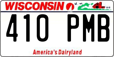 WI license plate 410PMB