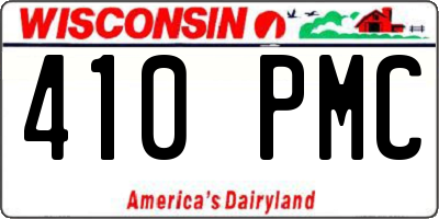 WI license plate 410PMC