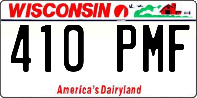 WI license plate 410PMF