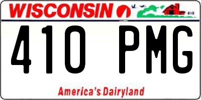 WI license plate 410PMG