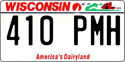 WI license plate 410PMH
