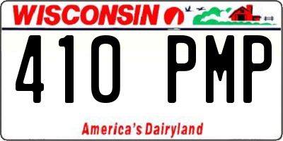 WI license plate 410PMP