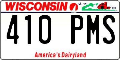 WI license plate 410PMS