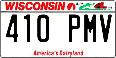 WI license plate 410PMV