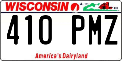 WI license plate 410PMZ