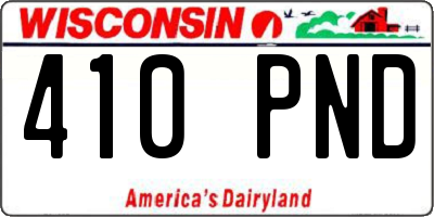 WI license plate 410PND