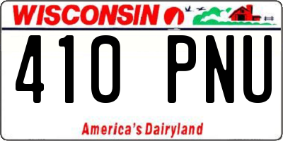 WI license plate 410PNU