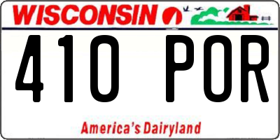WI license plate 410POR