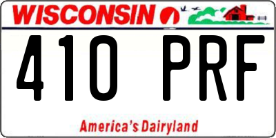 WI license plate 410PRF