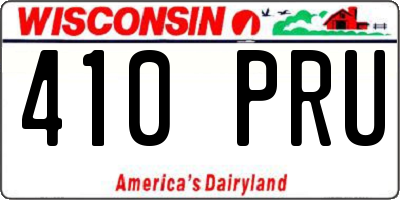 WI license plate 410PRU