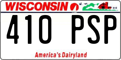 WI license plate 410PSP