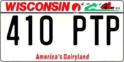 WI license plate 410PTP