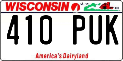 WI license plate 410PUK