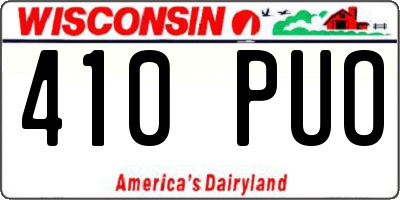 WI license plate 410PUO