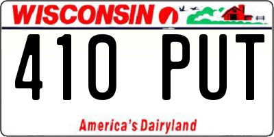 WI license plate 410PUT