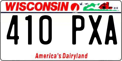 WI license plate 410PXA
