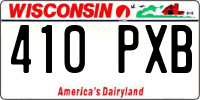 WI license plate 410PXB