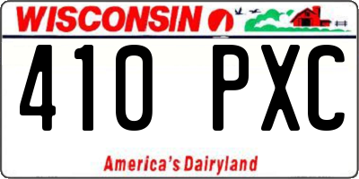 WI license plate 410PXC
