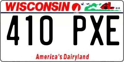 WI license plate 410PXE