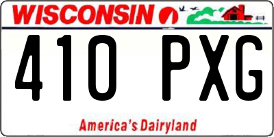 WI license plate 410PXG
