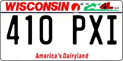 WI license plate 410PXI