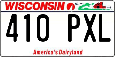 WI license plate 410PXL