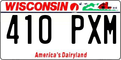 WI license plate 410PXM