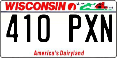 WI license plate 410PXN