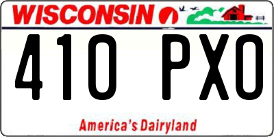 WI license plate 410PXO