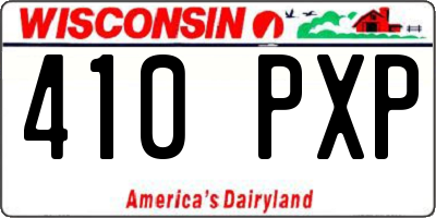 WI license plate 410PXP