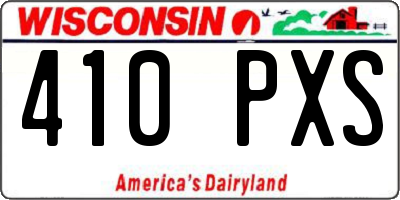 WI license plate 410PXS