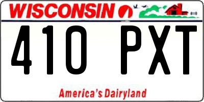 WI license plate 410PXT