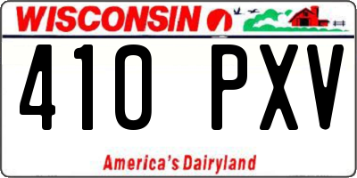 WI license plate 410PXV
